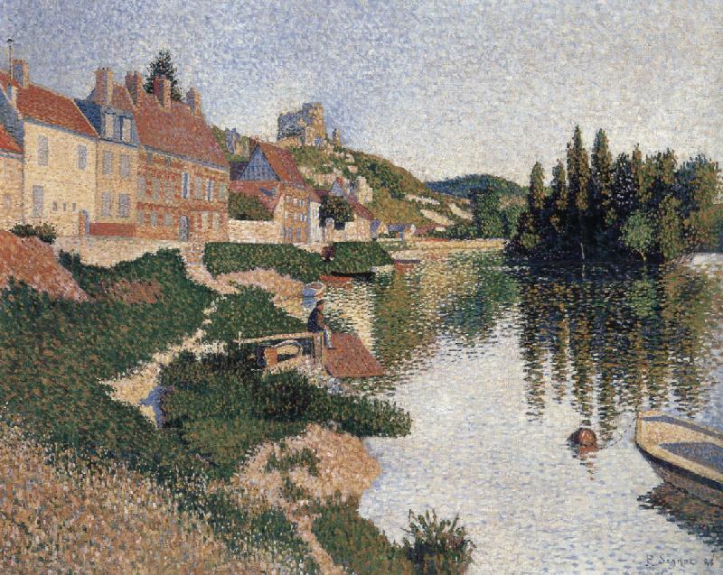 Paul Signac riverbbank les andelys oil painting image